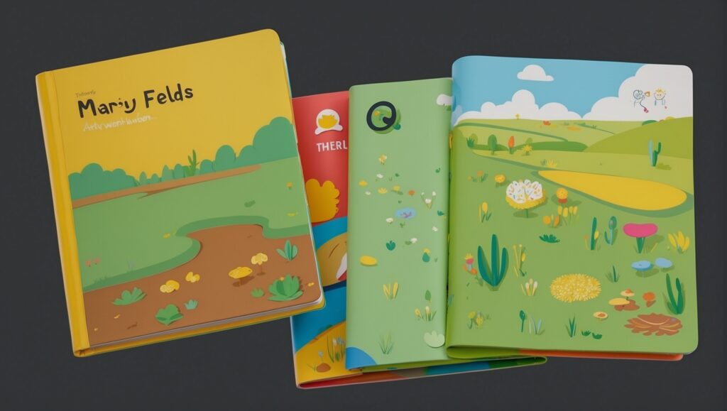 Default Activity Books marshy fields cartoon style think line 0