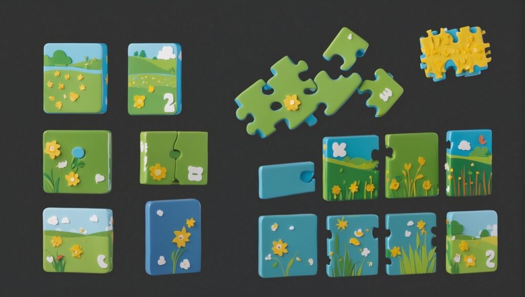 Default Puzzle book marshy fields cartoon style think line lo 3